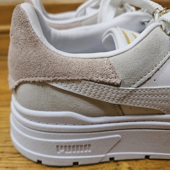 Puma White Tan Mayze Stacked Platform Lace Up Sneakers Shoes Size 8.5 - Picture 7 of 16